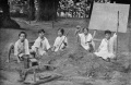 1919 Geography class at National High School, Teynampat. Students are building a harbour.