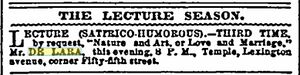 Lecture announcement, 1875