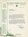 Offical letter from American Forestry Association