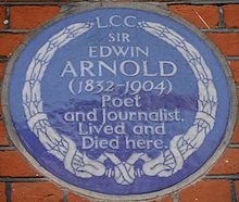 File:Edwin Arnold 31 Bolton Gardens blue plaque.jpg
