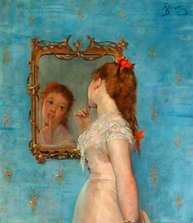 File:A Stevens - Girl Looking in the Mirror.JPG