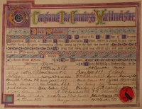 Certificate for Countess Wachtmeister