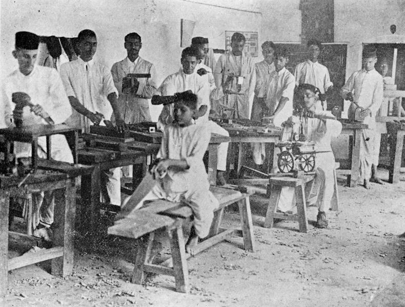 File:1919 Woodworking at Boys National School, Benares.jpg