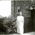 At north end of L. W. Rogers Building, Olcott campus, 1940s.